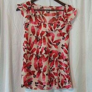 Multi coloured pink cap sleeve blouse